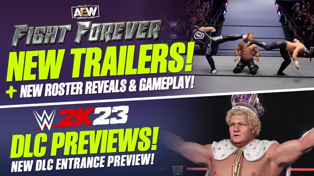 WWE 2K, Downloadable content, WWE NXT AEW: Fight Forever Trailers, WWE 2K23 DLC Entrance Previews & More! (Wrestling Game News)