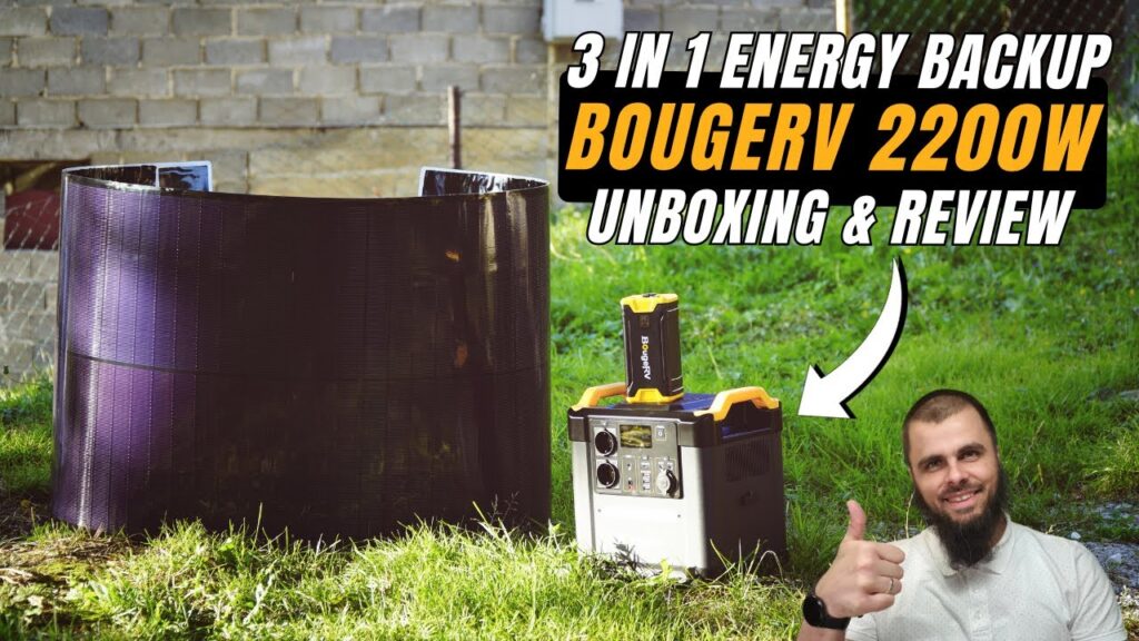 BougeRV 2200w Power Station Review - Yuma 200W CIGS Solar Panel - Portable battery for Fridge